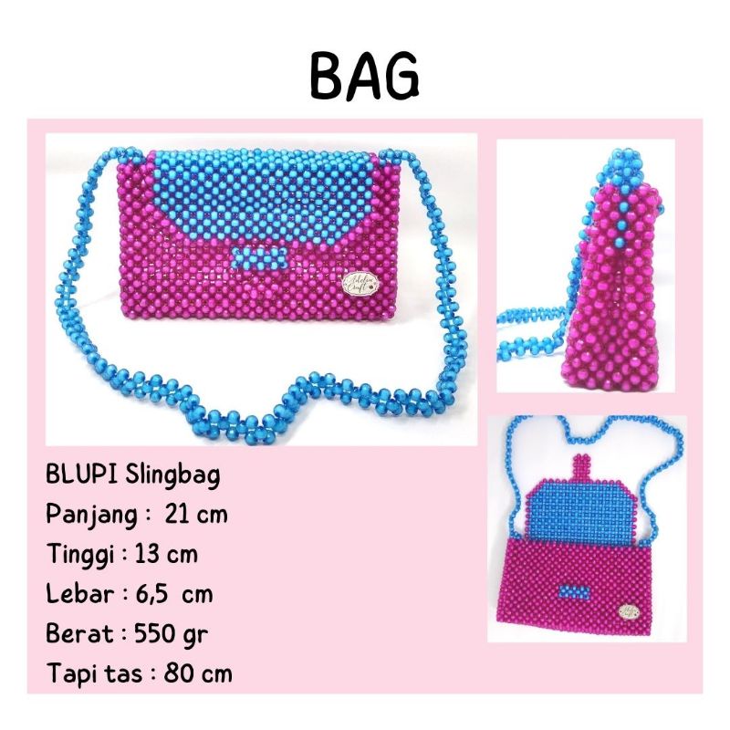 BLUPI BAG - TAS MANIK MANIK - PINK BIRU