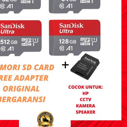 ULTRA SANDISK 128 256 64 GB MEMORI PENYIMPANAN KARTU MEMORY SD CARD - 32 gb