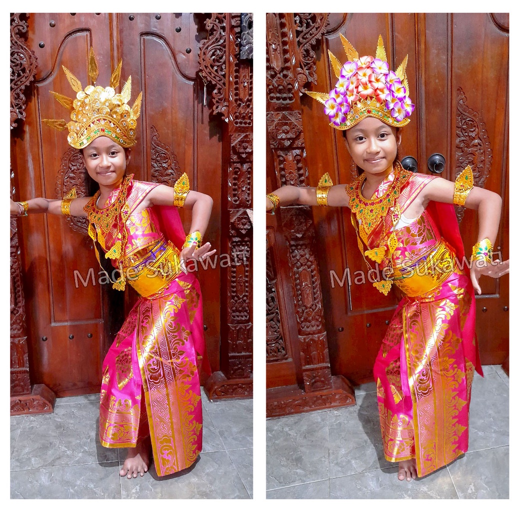 Set pakaian busana tari adat khas bali kostum komplit