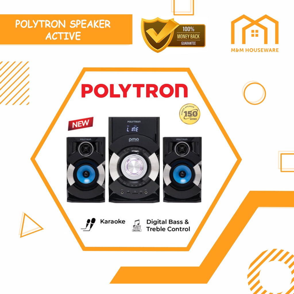 POLYTRON SPEAKER ACTIVE PMA9507 / PMA 9507 RADIO EXTRA BASS ORIGINAL