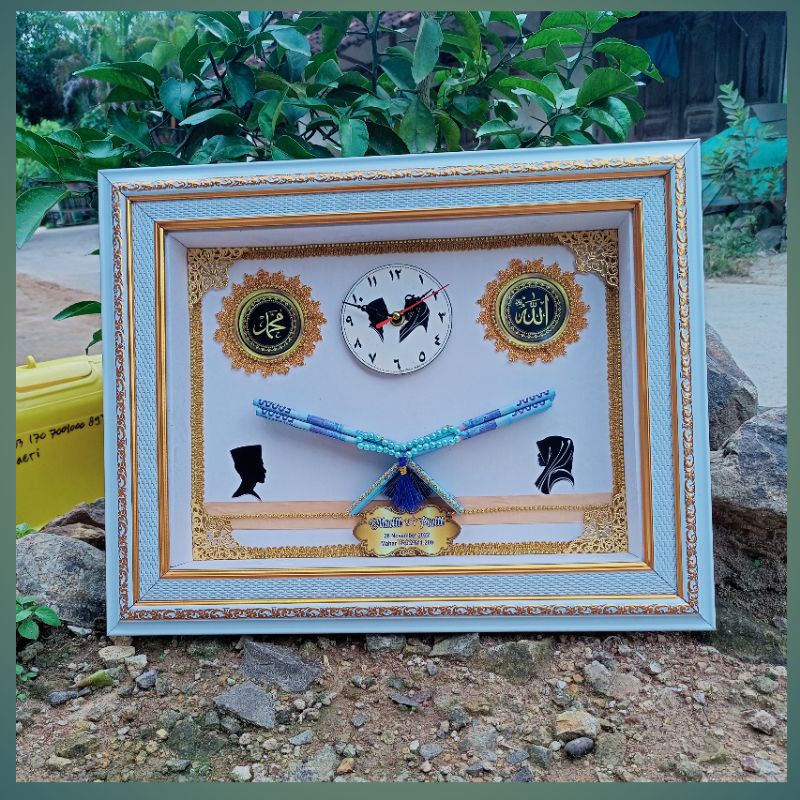 Bingkai Mahar Pernikahan Siluet Murah Simple Bingkai Foto Mahar 3D Rustic Perlengkapan Mahar