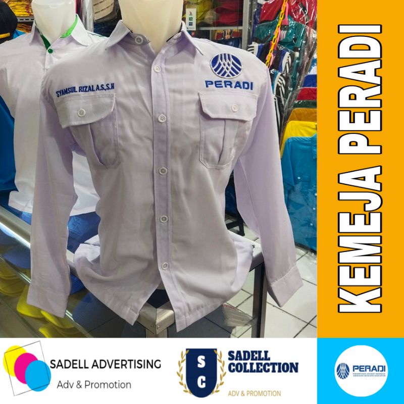 Kemeja PDH Peradi Seragam PDH Peradi Putih Lengan Panjang Pria