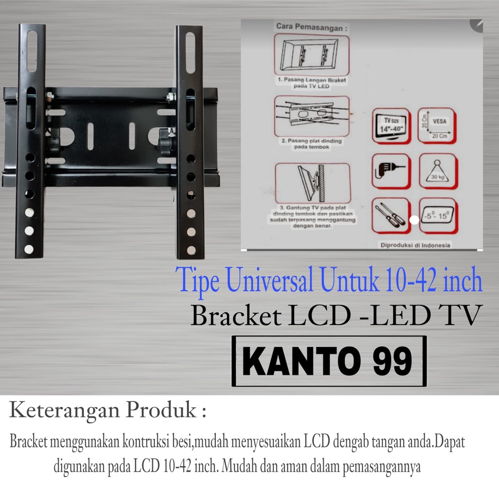 Bracket TV LED/LCD 10- 32- 42&quot; - Breket TV / Braket TV 10 inch sampai 42 inch / Braket Kanto 99