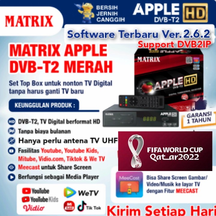 Set Top Box TV Digital MATRIX MERAH Receiver TV Digital DVB T2 HCM