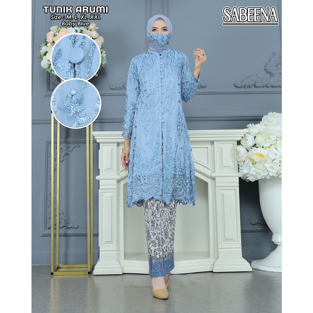 Set Kebaya Tunik Kancing depan/ Tunik Brokat / Kebaya Modern / Kebaya tile / Kebaya Favorite / Tunik busui/tunik kancing depan