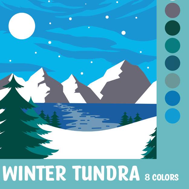 

WINTER TUNDRA - Paint By Number 8 Color[Landscape Series]|Painting Kit