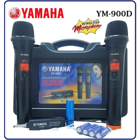 Mic Yamaha Ym-900D Uhf Microphone Double Wireless Digital Chargher