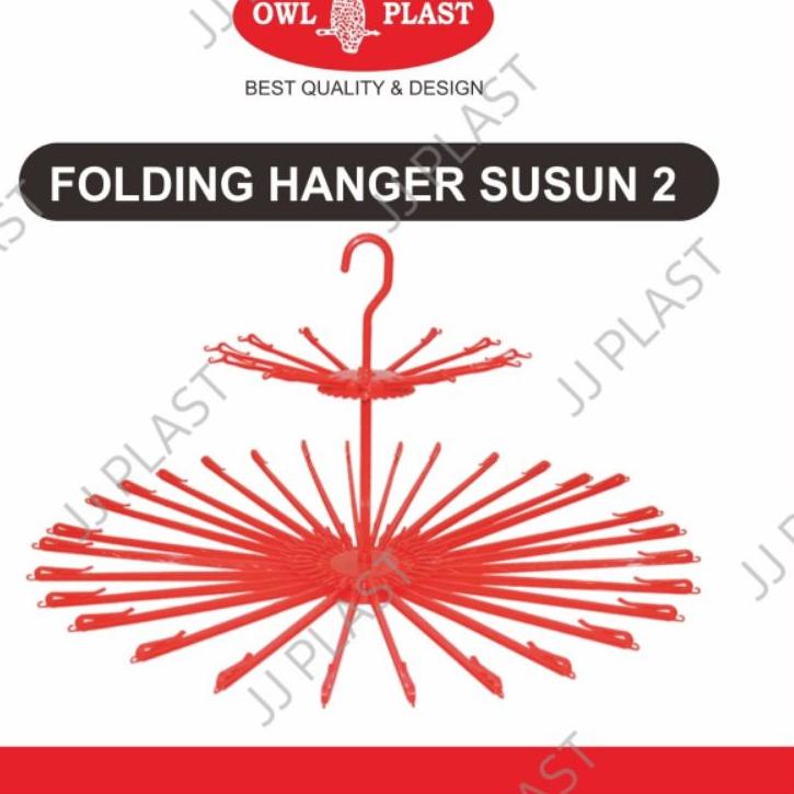 Stok Terbaru Folding hanger 30 stik susun 2 Owl plast/gantungan baju bayi plastik/Folding hanger 24 