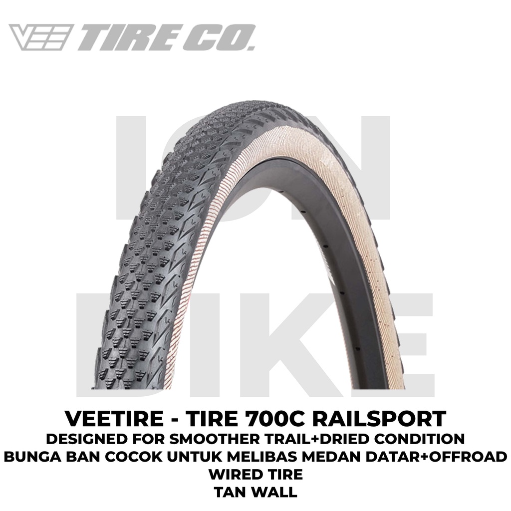 Ban Luar Vee Tire Rail Sport 700 x 40 c Tan Wall Veetire Railsport 700x40c 700x40 700 x 40c Tanwall 