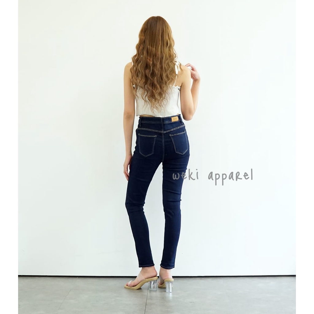 Weki Highwaist Jeans Skinny Deep Blue