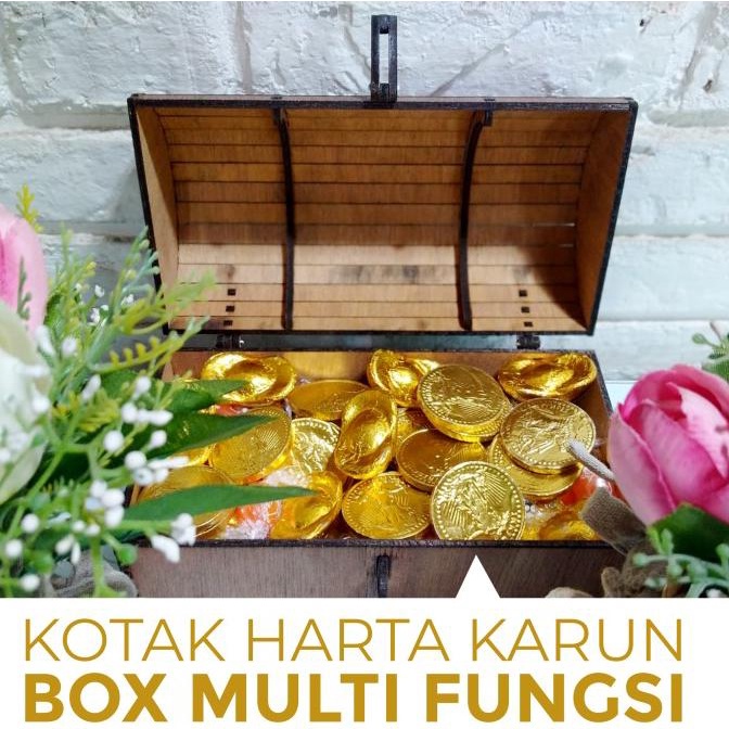 

Kotak Harta Karun Coklat Emas Asli