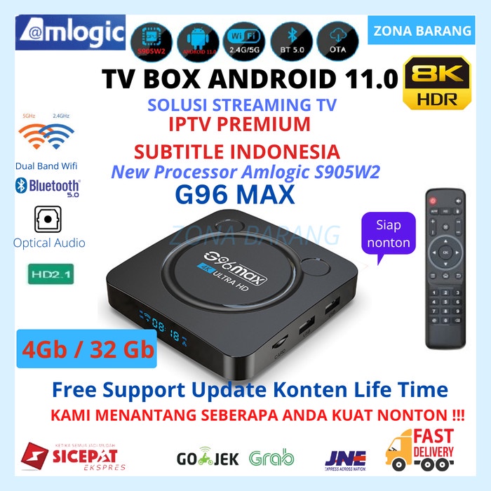 Box Full Apps Tanix Tx6S 4Gb Ram + 32Gb Rom Uhd 8K Android 10 Smart Tv Box
