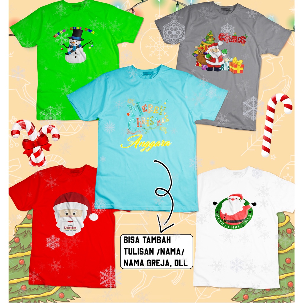 [FREE NAMA !!] Kaos Anak &amp; Family  Natal / Christmas Edition 100% COTTON PREMIUM