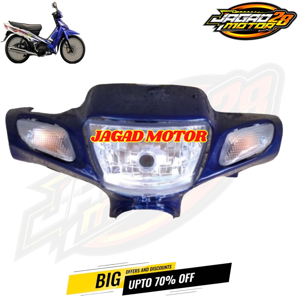 Batok Kepala Depan Yamaha Vega R Lama Biru Set Lampu Depan Dan Sen / Batok Kepala Depan Vega R Lama Biru Plus Lampu Depan Dan Sen / Batok Kepala Depan Plus Reflektor Lampu Depan Dan Sen Vega R Lama Biru