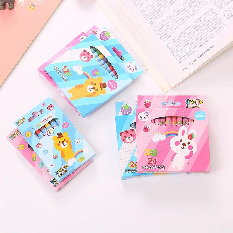 

CRAYON WARNA 12 WARNA / CRAYON PENSIL OIL PASTEL MENGGAMBAR MEWARNAI / CRAYON LILIN KARAKTER LUCU