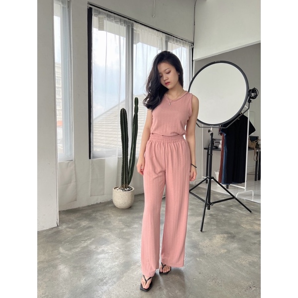 Selim Label Darcy Set Knit Pants Setelan Celana Rajut Knit Set Top
