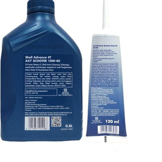 Oli Shell Ax7 Matic 0.8 L Dan Oli Gardan Shell 100% ORIGINAL
