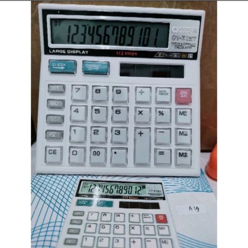 Kalkulator CITIZEN CT-512T CHECK &amp; CORRECT 12 Digit Calculator CT512T Cek Ulang