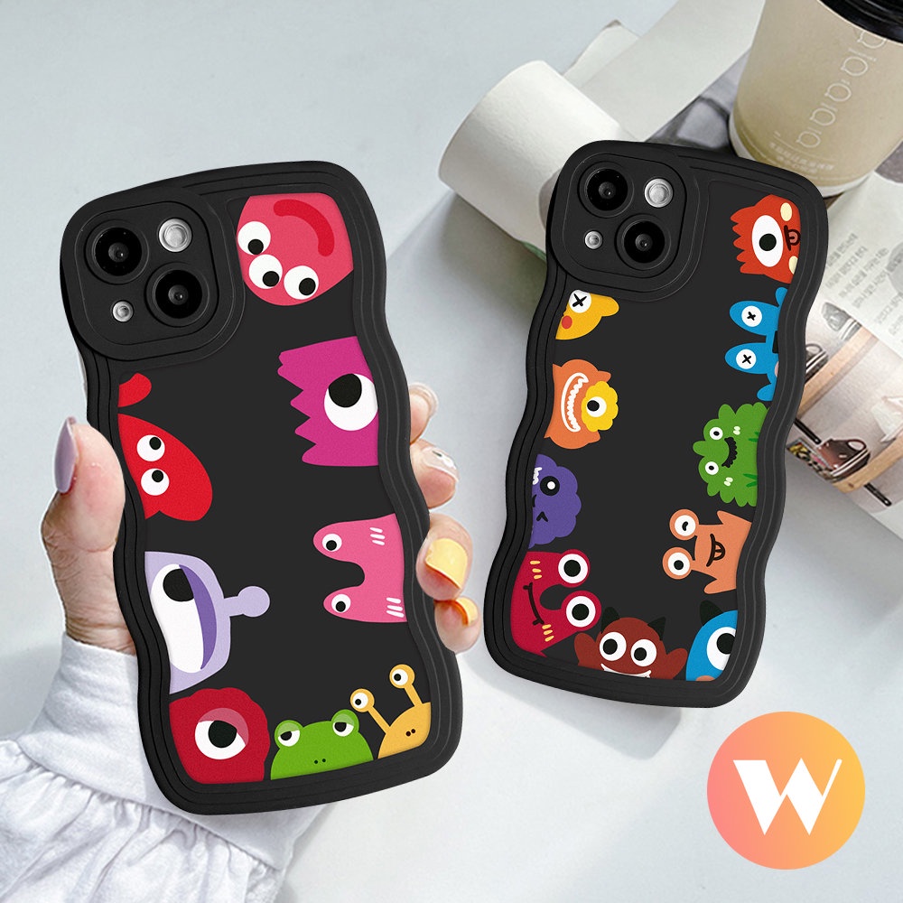 Soft Case Tpu Motif Kartun Monster Kecil Lucu Untuk iPhone 11 13 14 12 Pro Max 7 Plus XR X XS Max 8 7 6 14 6s Plus SE 2020