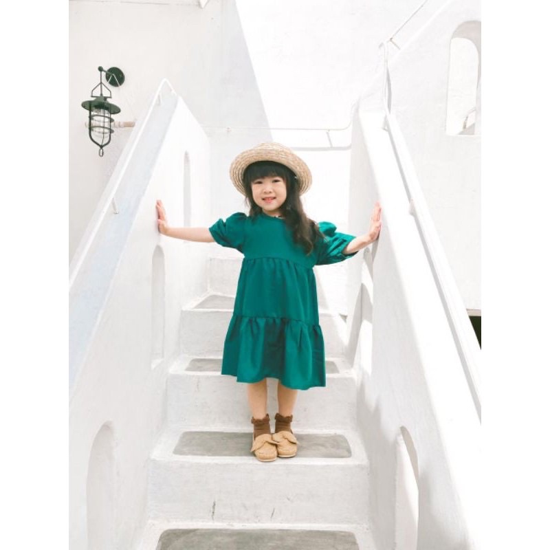 PRELOVED dress anak hijau botol