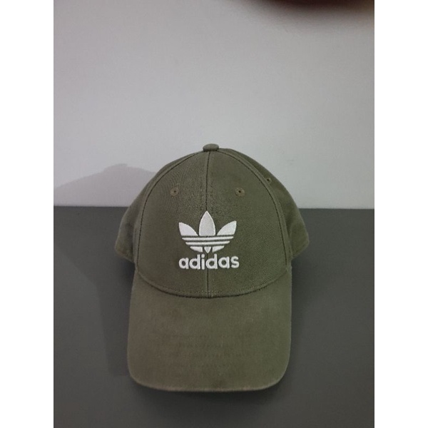 Topi adidas trefoil baseball olive green original.