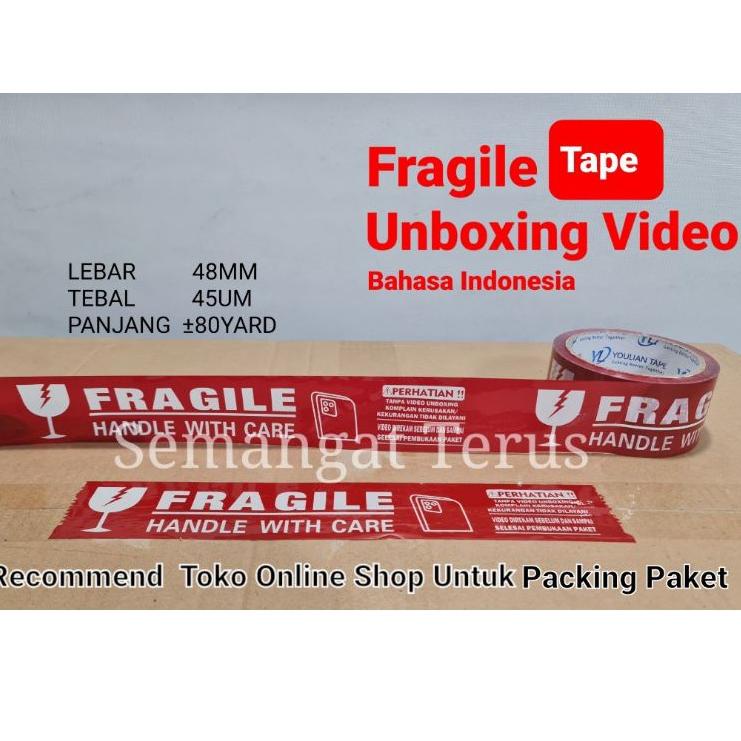 

€ FRAGILE VIDEO UNBOXING 48mm X 80Y/FRAGILE HANDLE WITH CARE げ