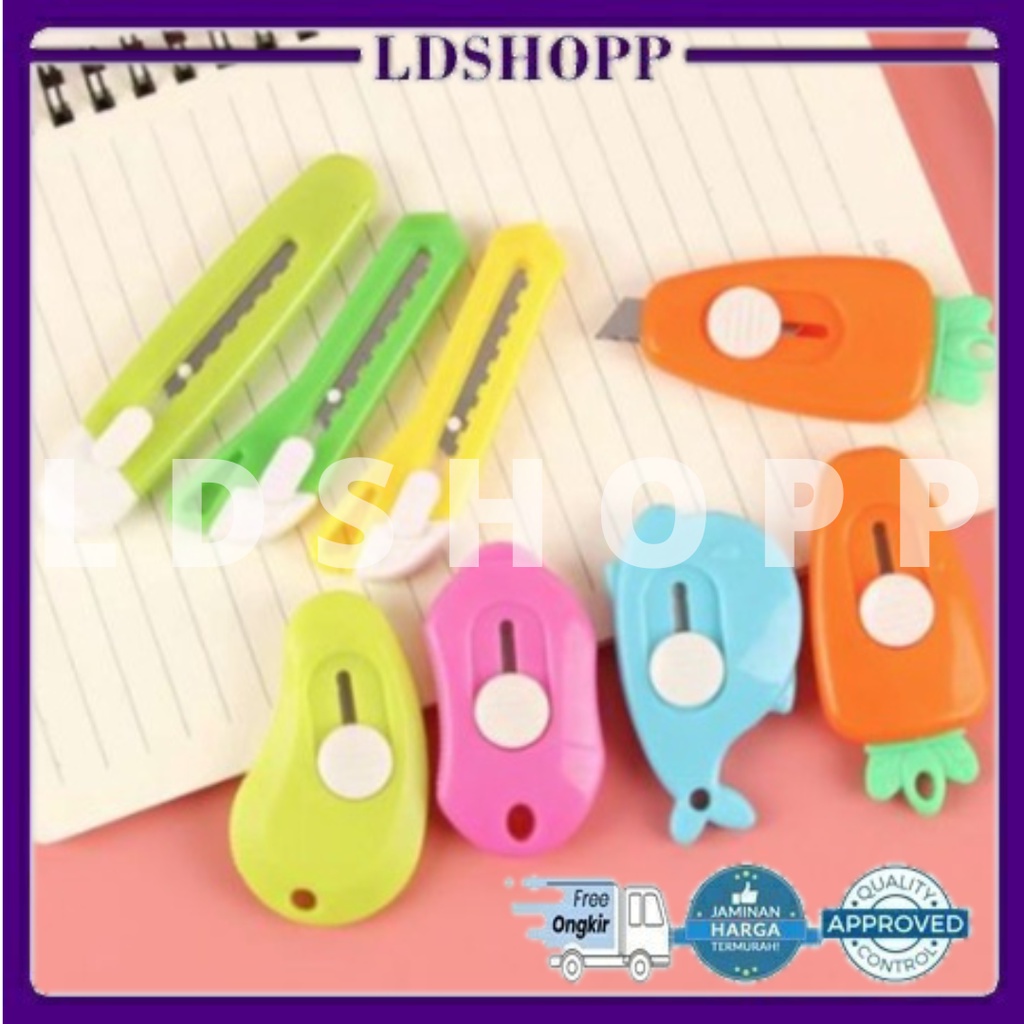 LDS Pisau Cutter Mini Lucu/ Mini Cutter Pemotong Kertas Mini Portable/ Pisau Cutter Karakter Import Murah