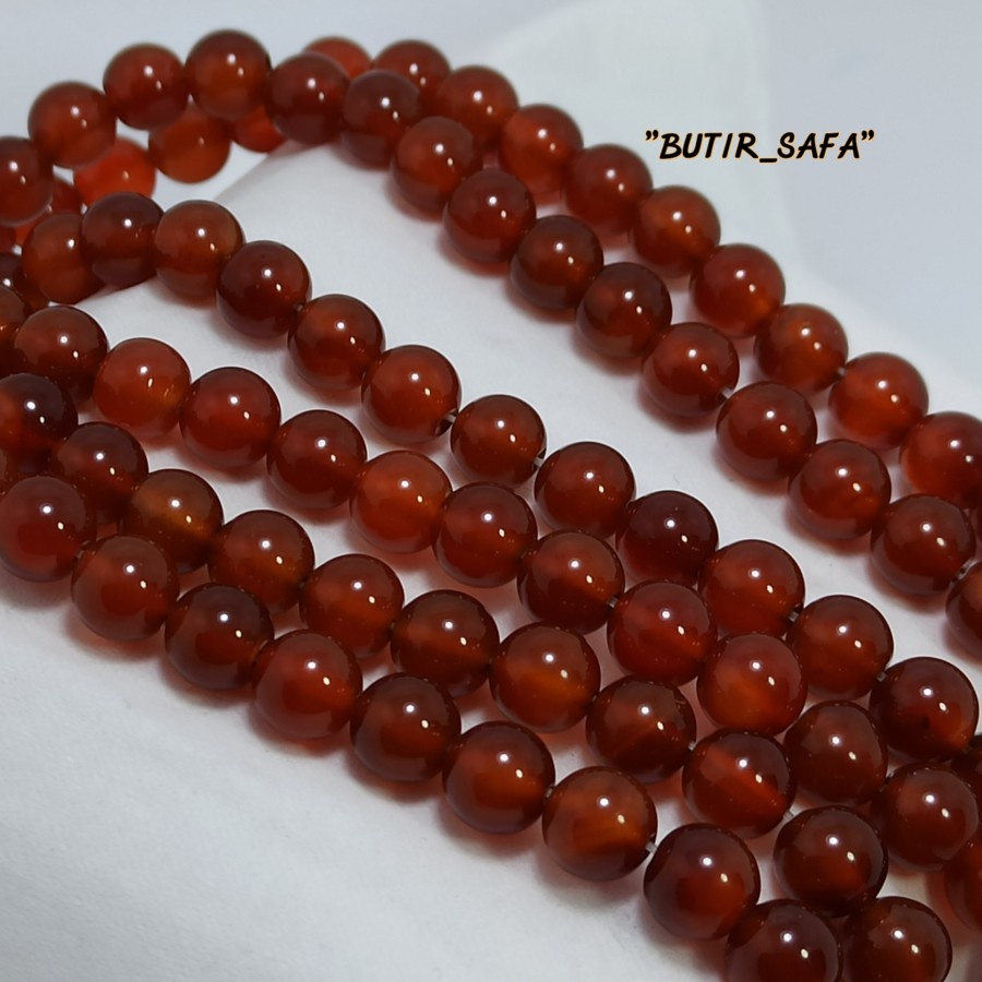 HS CARNELIAN 8MM SUPER QUALITY MANIK RENCENG BATU ALAM ASLI NATURAL
