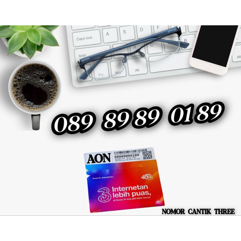NOMOR CANTIK TRI 11 DIGIT - PERDANA TRI HOKI 89898989 - KARTU CANTIK TRI - TRI AON