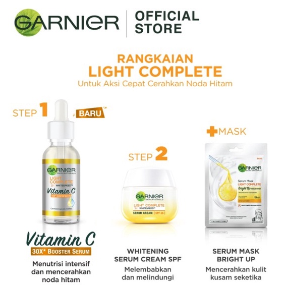 GARNIER BRIGHTCOMPLETE 30ML &amp; 15 ML KEMASAN BARU EXPIRED 2025 ORIGINAL