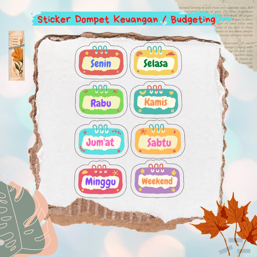 

Stiker Dompet Keuangan/Stiker Budgeting/Stiker Dompet Disiplin (Paket Hari)