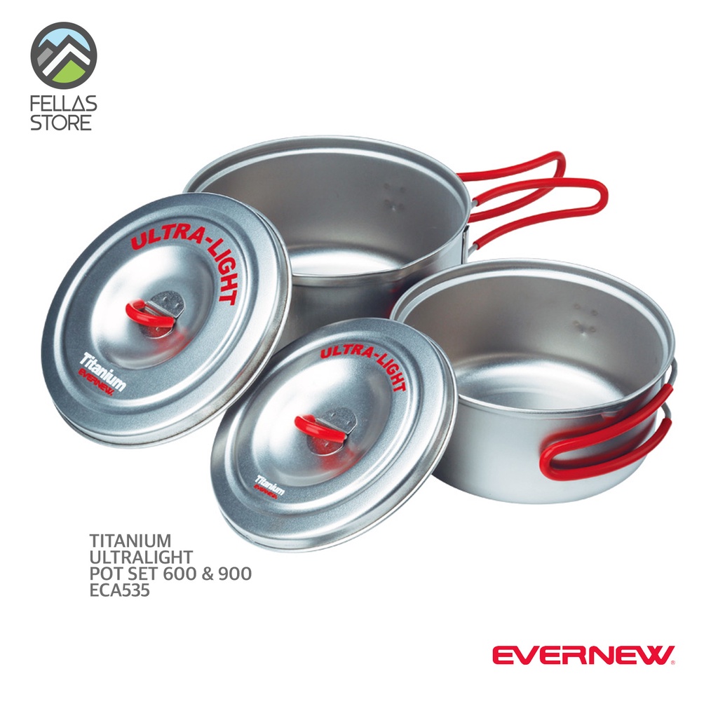 Evernew Titanium Ultralight Pot Set 600 &amp; 900 - ECA535