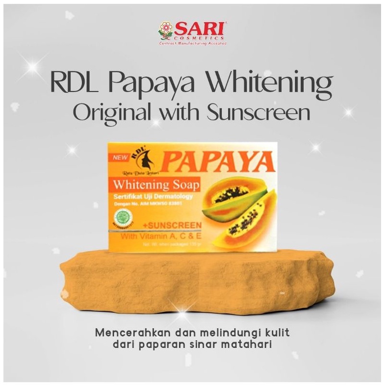 Sabun PAPAYA whitening sabun RDL PAPAYA BPOM 135gr