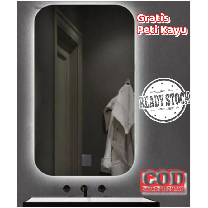 Cermin LED Persegi/Cermin Kamar Mandi/Cermin Aesthetic