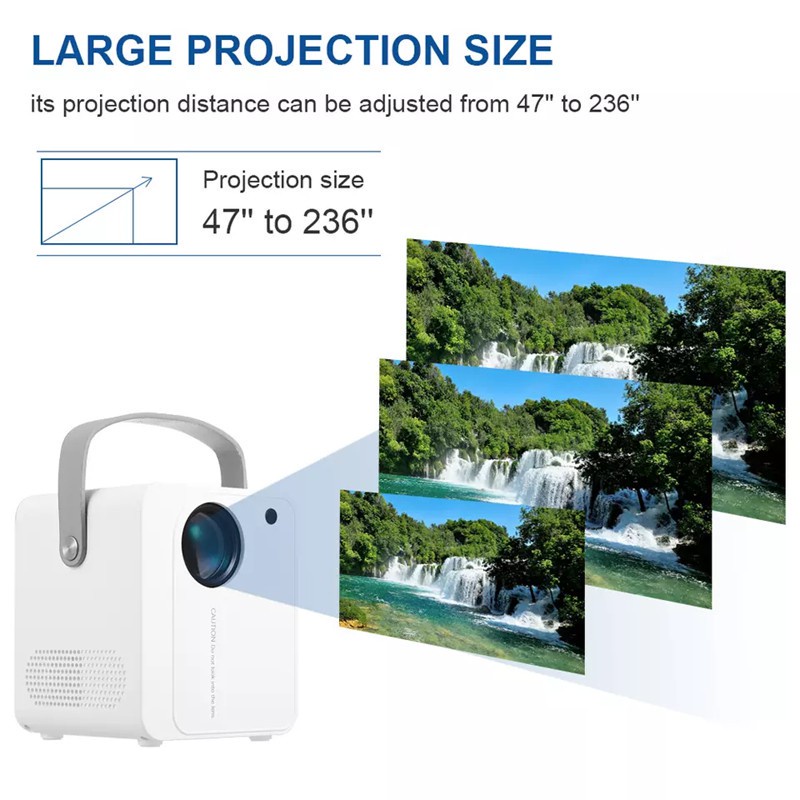 [ COD ] Proyektor HD Smart Projector 1080P &amp; 4K With WiFi &amp; Bluetooth 3.8 &quot;LCD 150 ANSI 8000 Lumens LCD Portable Projector Home