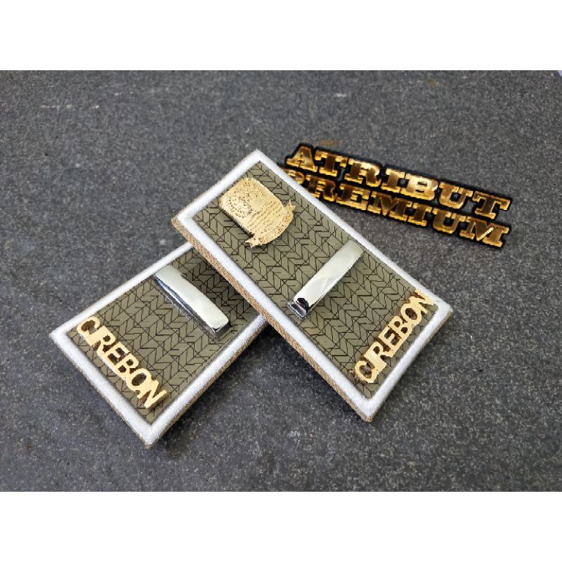 Pangkat PDH ASN CIREBON 2A Lis Putih Kain Akrilik