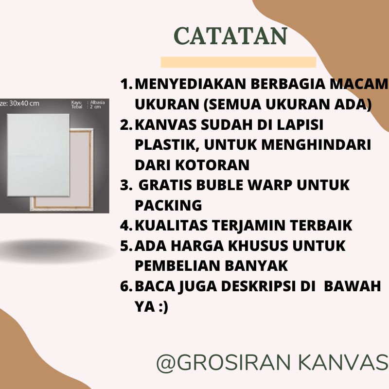 

RK KANVAS LUKIS PAKET ISI 5PCS UKURAN 30X40 cm 30 x 40 cm