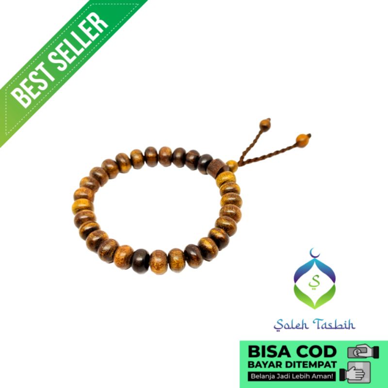 Gelang Kemuning Hitam Motif Pipih, Size 6mmx10mm