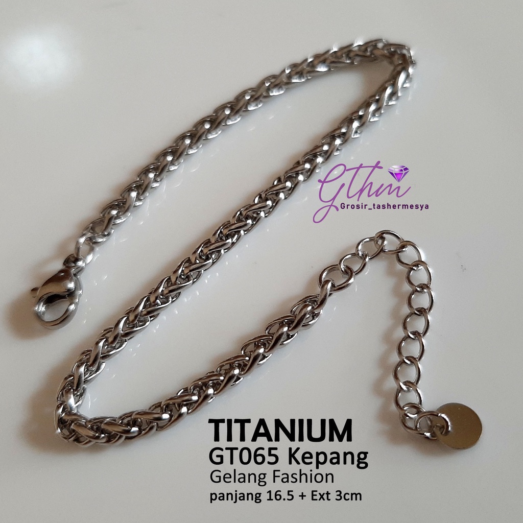 Gelang Titanium Tambang Kepang Anti Karat Perhiasan Fashion Import Premium gt065