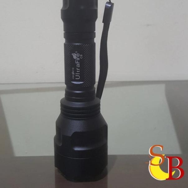 Senter LED Police Q5 C8 Cree 5 mode sinar kuning