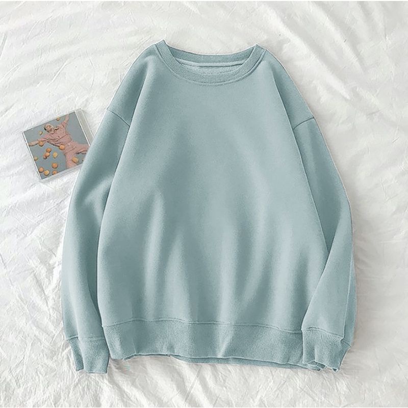 SWEATER WANITA BASIC MURAH - OVERSIZE BASIC SWEATER FLEECE OVERSIZE