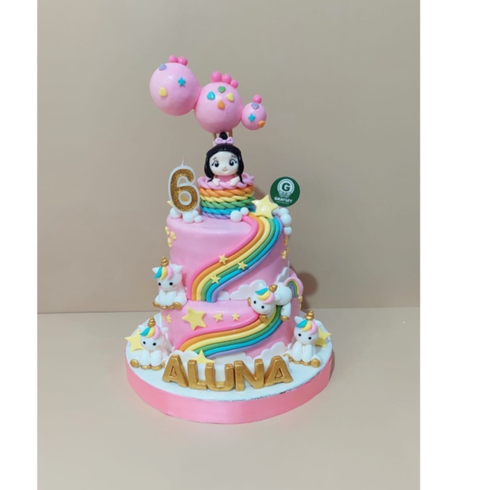 

unicorn cake ukuran 20cm + 15cm / KUE ULANG TAHUN