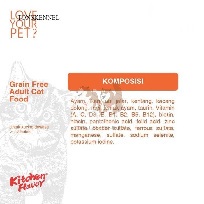 Kitchen Flavor 8kg Grain Free Adult Cat Food – 8 Kg Kf