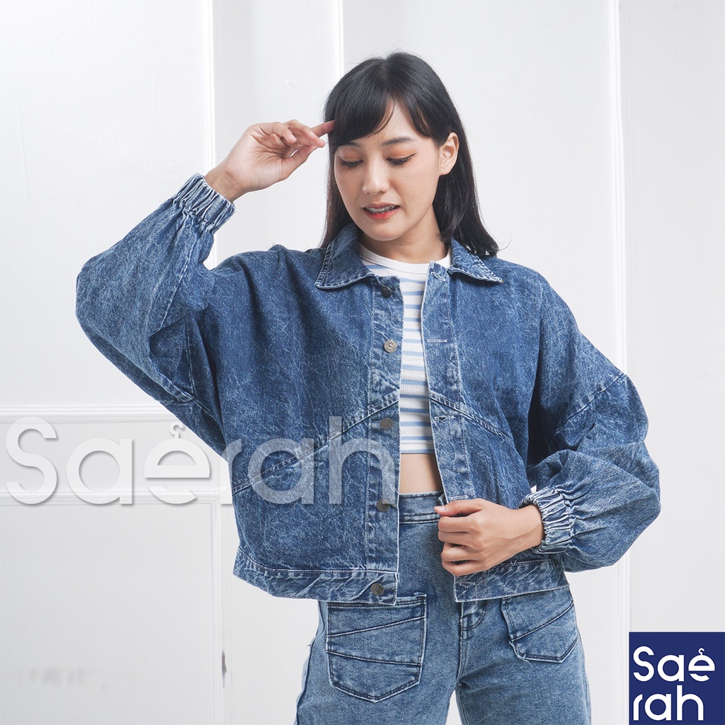 Saerah - Jaket Jeans Wanita Oversize korean style wanita Denim
