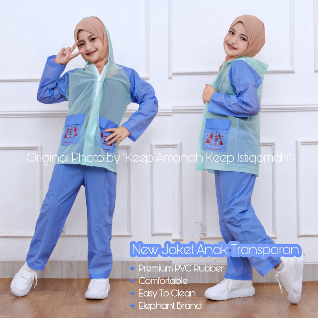 Jaket Celana Anak Transparan Jas Hujan Anak