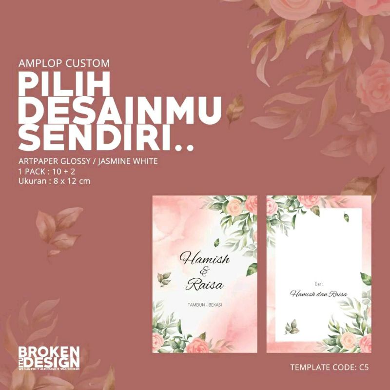 

AMPLOP CUSTOM LEBARAN/ NATAL/ IMLEK/ WEDDING seri C5