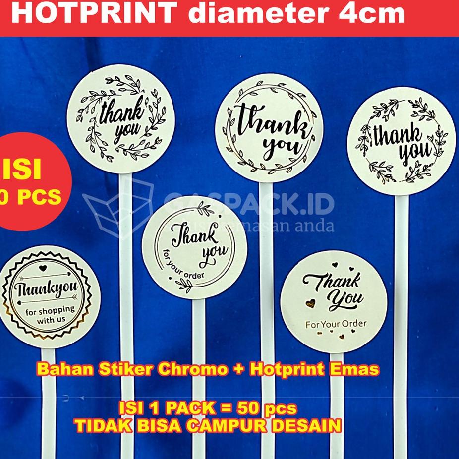 

ㄿ STIKER LABEL THANKYOU OLSHOP BULAT HOTPRINT EMAS CHROMO ➶