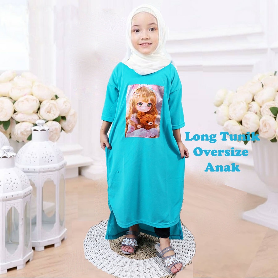 DRESS ANAK ANIME GIRL LUCU CANTIK DOLL MANIS LONG TUNIK OVERSIZE 2-13tahun CARLINA