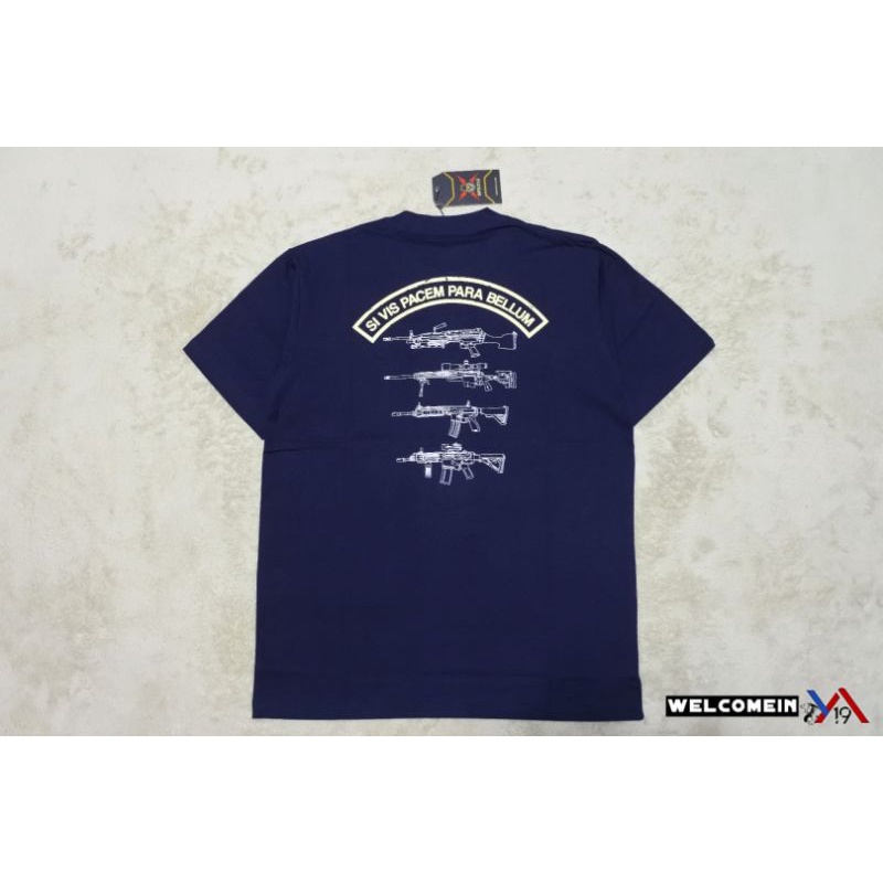 Kaos Premium Tactical Si Vis Pacem Para Bellum Pendek Biru Dongker / T-Shirt Cotton Combed Opsyle