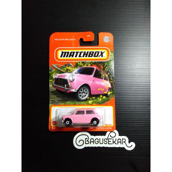 matchbox 1964 austin mini cooper pink